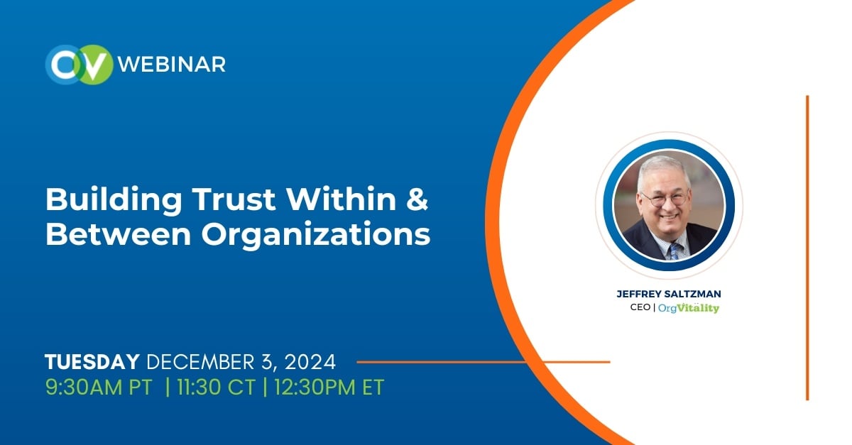 Upcoming Webinar | Building Trust Within and Between Organizations