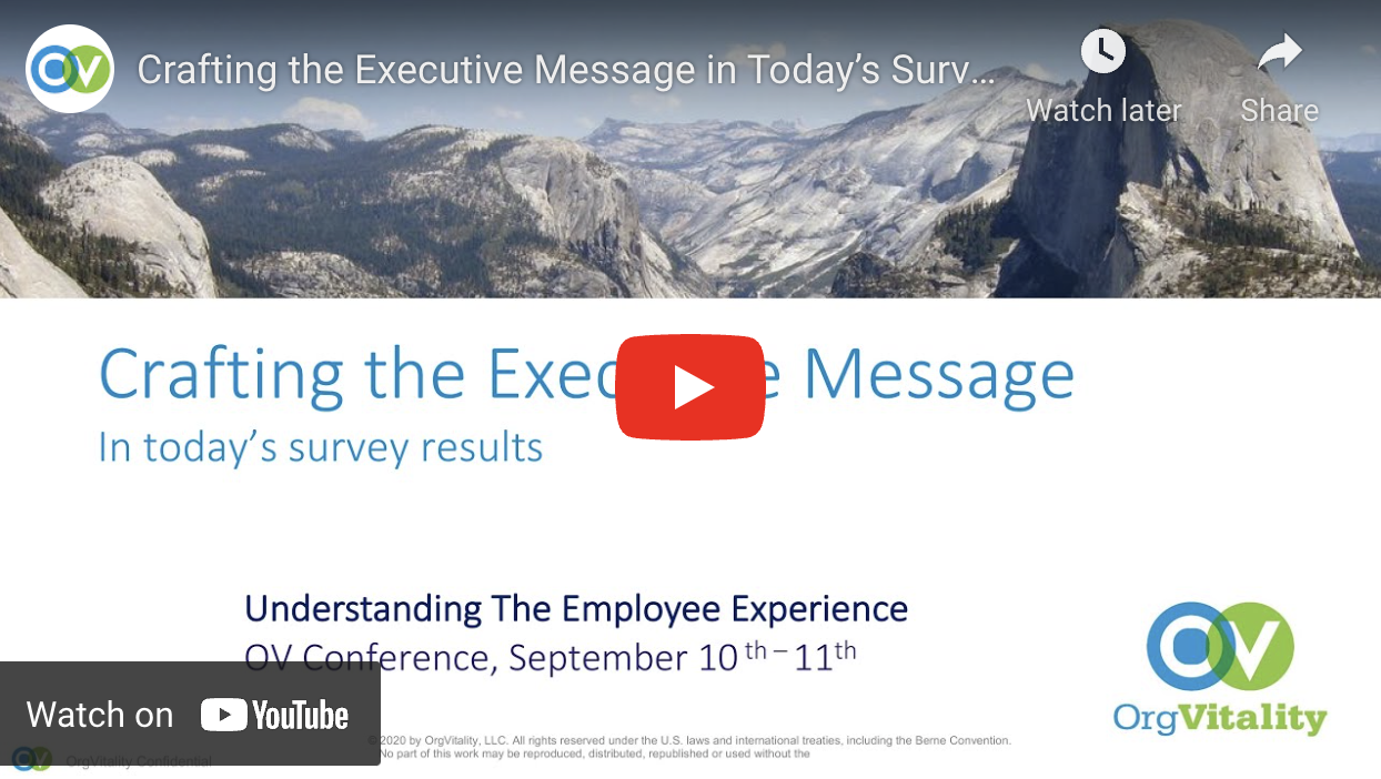 Crafting the Executive Message in Today’s Survey Results